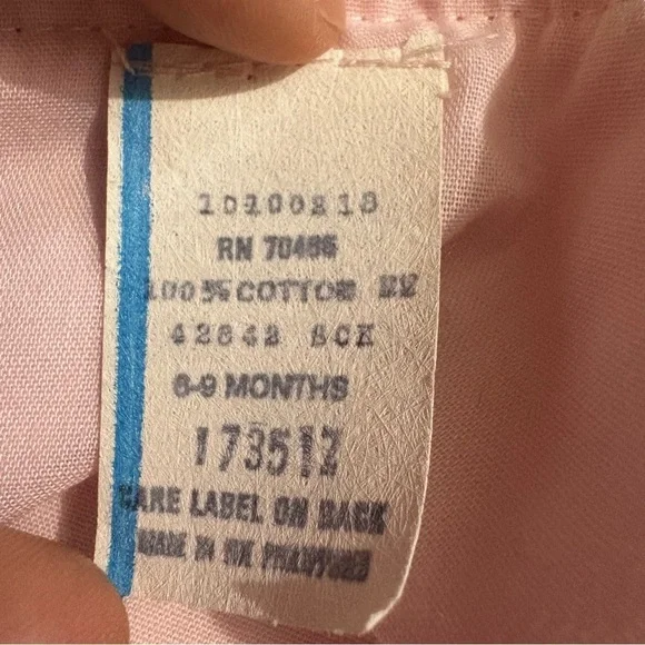 Vtg Pink Corduroy Romper Overalls Embroidered Teddy Bear Balloon 6-9 Months - Picture 8 of 11